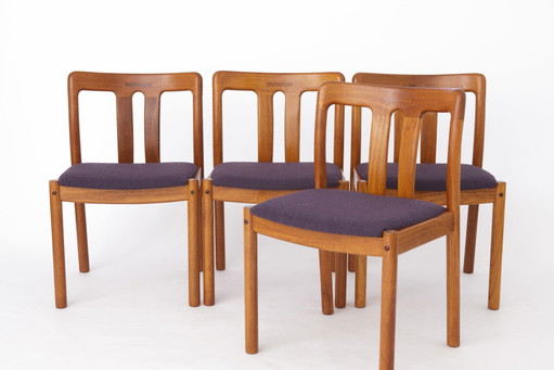 4 Stühle aus Teakholz im Vintage-Stil, 1960er Jahre, von Uldum, Dänemark
