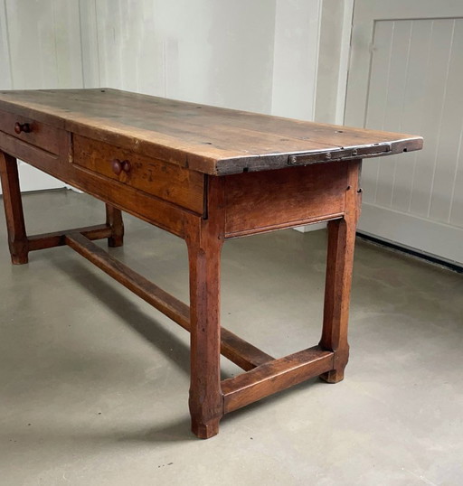 Antique wooden farmhouse table, late 18th century, France