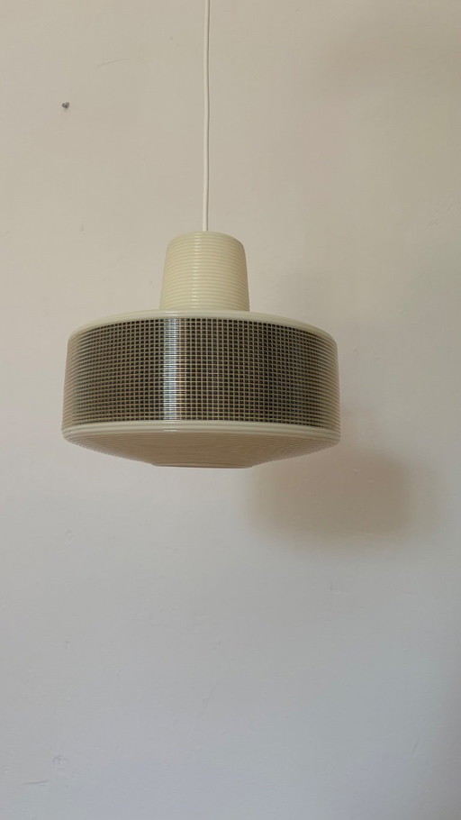 Suspension vintage années 1970 – Style futuriste – Blanc crème – hanglampen, Plastic