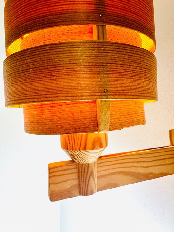 Gemonteerde grenen fineer wandlamp van Hans-Agne Jakobsson voor Markaryd, Zweden, jaren 60 – Wandlampen, Wood (photo 4 of 9)