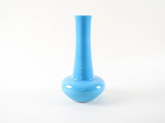Image 1 of Blue ceramic vase, Danish design, 1970s, made in Denmark