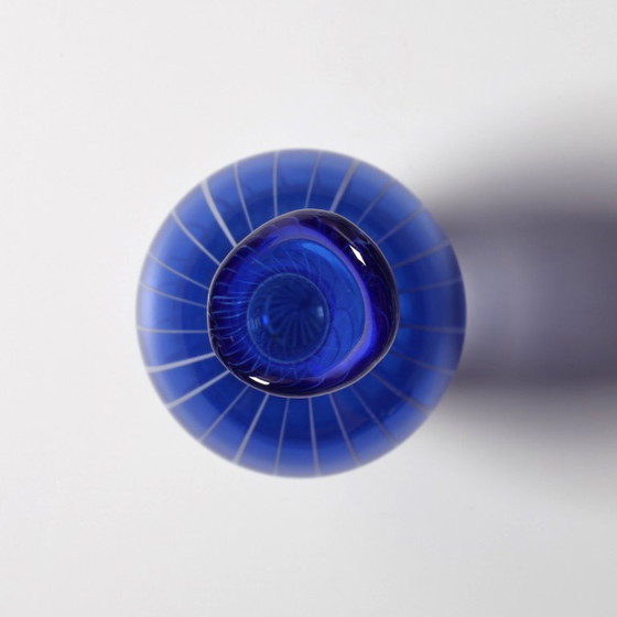 Image 1 of Mid-Century Modern Blue Art Glass Vase: Jan Johansson Orrefors, Sweden
