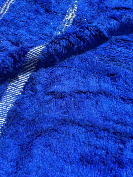Image 1 of Alfombra marroquí azul hecha a mano de 210x300 cm.