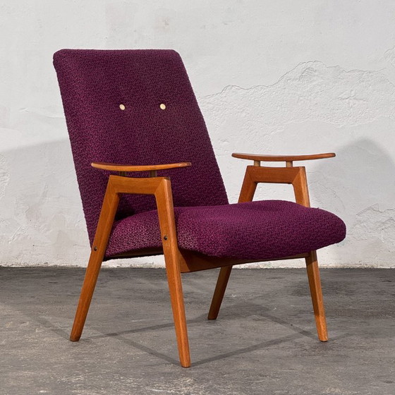 Pair of Armchairs, Attributed to Jaroslav Šmídek, Czechoslovakia, 1960s – Textile (photo 3 of 11)