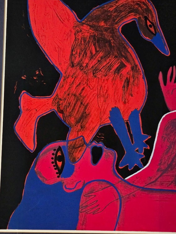 Image 1 of Corneille - Two Women with Birds - Hand-signed - 1978