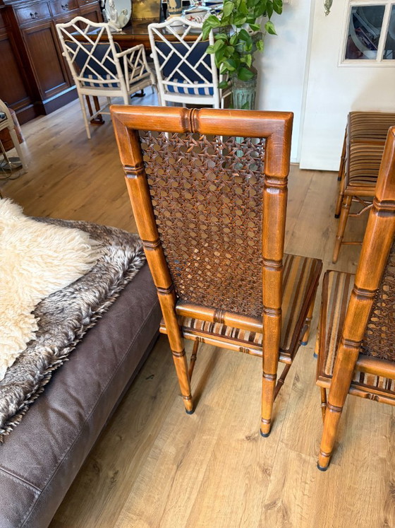 Image 1 of 4 sedie da pranzo vintage in finto bambù, anni '60