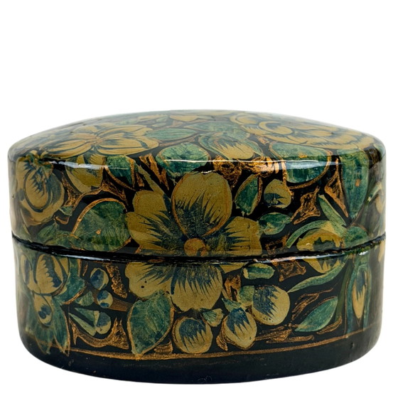 Caja de Laca Antigua de Cachemira en Papel Maché – A. M. Khosa & Sons – c. 1920 – Objetos decorativos (photo 6 of 8)