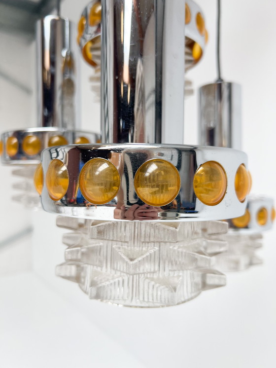 Image 1 of Massive Cascade chandelier with 4 lights, 1970s
