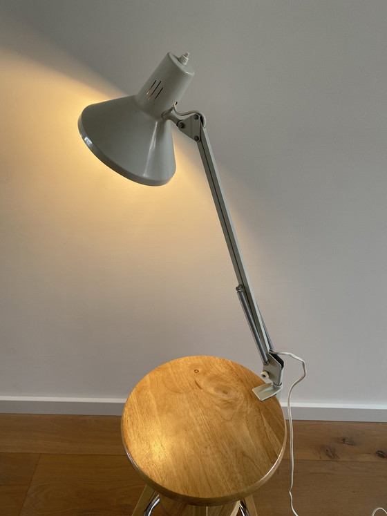 Image 1 of Vintage grey architect's lamp - 70s - industrial lighting - retro desk lamp.