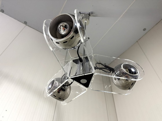 Image 1 of Lampada a sospensione in plexiglass stile Gino Sarfatti, anni '70