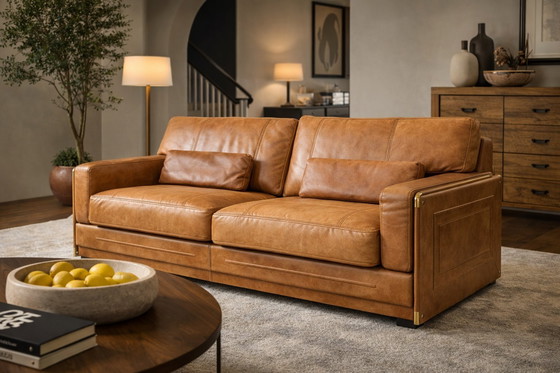 Image 1 of Divano Baxter Arcon – Design italiano – Pelle di bufalo – Cognac