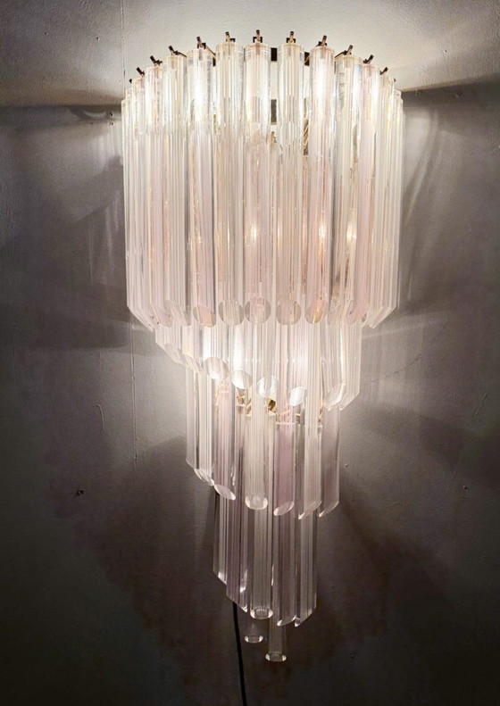 Image 1 of Lampada da parete/applique a cascata di metà secolo di Paulo Venini, vetro di Murano, Italia, anni '70