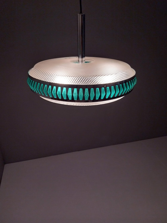 Image 1 of Lampe suspendue OVNI vintage de l'ère spatiale, années 1970