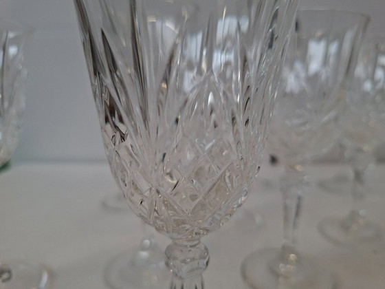 Image 1 of Gorgeous Set of 20 Hand Cut Crystal Glasses (1985)