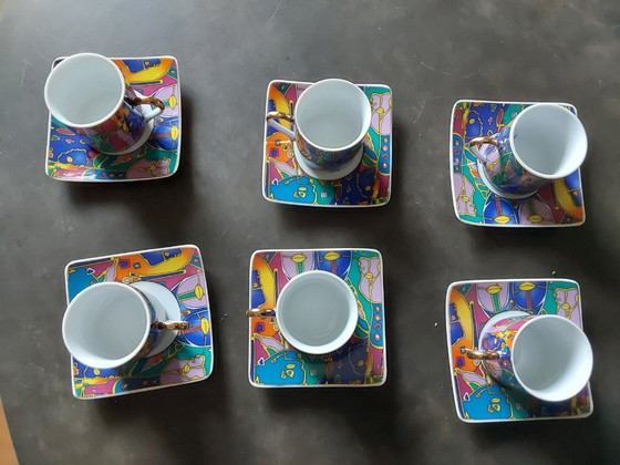 Image 1 of Service à café le galion modèle Mask porcelaine de Limoges 