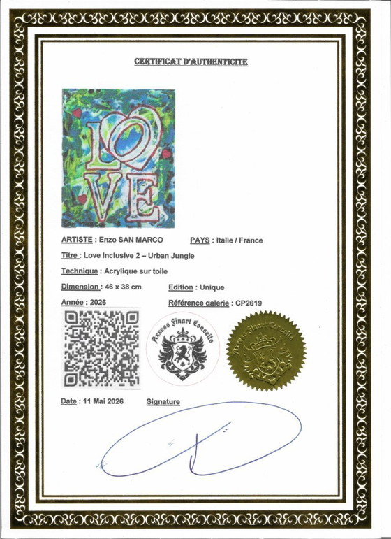 Image 1 of Enzo SAN MARCO - Love Inclusive ® 2 - Urban Jungle - Schilderij van de kunstenaar