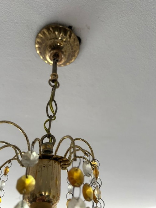 Suspension vintage du Maroc avec pendentifs en verre
