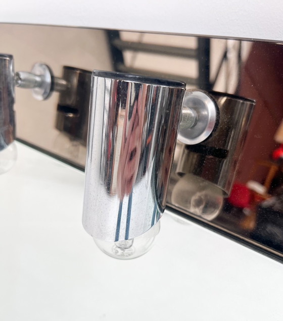 Image 1 of Midcentury Italian Makeup Mirror With Lighting, 1960s