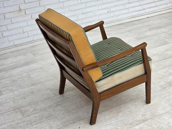 Dänischer Sessel aus den 1960er Jahren, Möbelwolle, Buchenholz – Wood, Wool (photo 11 of 17)