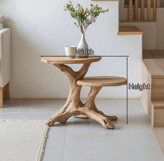 Image 1 of Mesa de comedor rústica escultórica de madera flotante natural y biológica