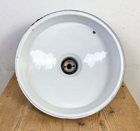 Image 1 of Lampada a sospensione industriale in smalto azzurro chiaro, anni '60