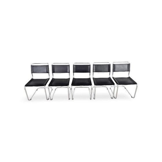 Image 1 of Set of 5 Thonet chairs S33 Mart Stam cantilever Bauhaus black