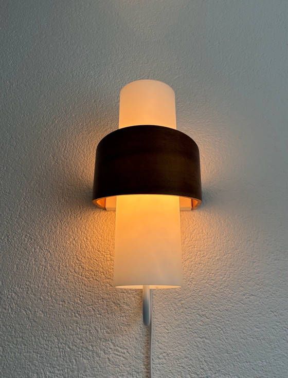 Applique vintage Philips Louis Kalff anni '60 – Vetro, Legno (photo 14 of 14)