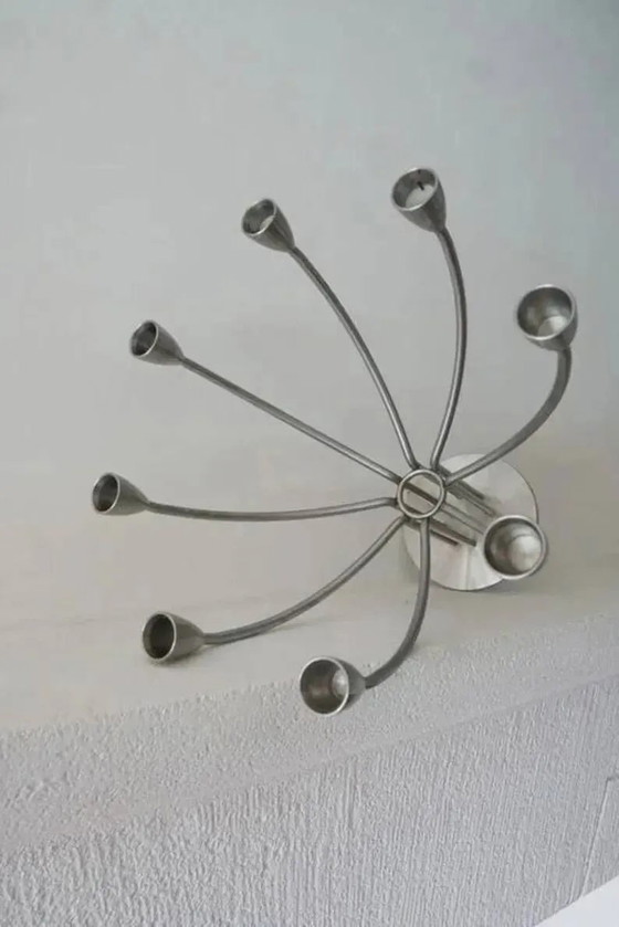 Chandelier / 8-arm candlesticks by K&M Hagberg - IKEA vintage 1990 – Candle holders, Metal, Scandinavian (photo 8 of 9)