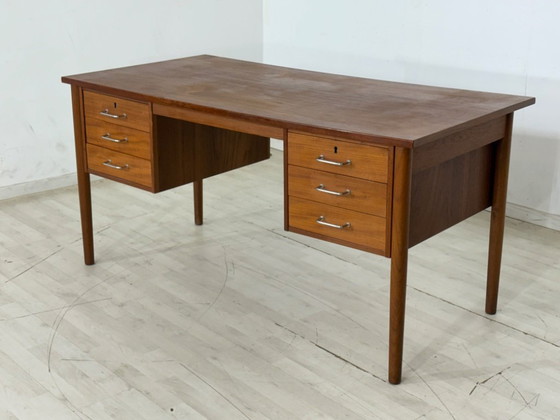 Image 1 of Scrivania danese in teak Tavolo da ufficio in legno vintage