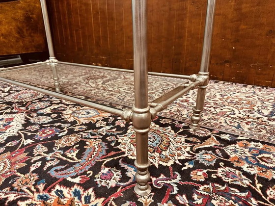 Eichholtz Regency Sidetable table pewter glas, Side tables, Metal, Silver, Hollywood Regency (photo 7 of 12)