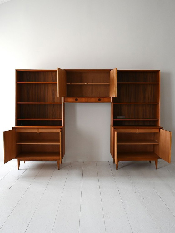 Image 1 of 1960s Scandinavian modular teak shelving system