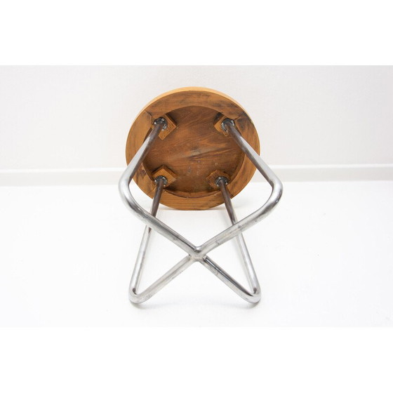 Image 1 of Tabouret tubulaire Bauhaus vintage de Robert Slezák, Tchécoslovaquie, années 1930