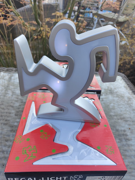 Image 1 of La Linea - Lamp After Osvaldo Cavandoli, Keith Haring - Set 2 Pieces 1990