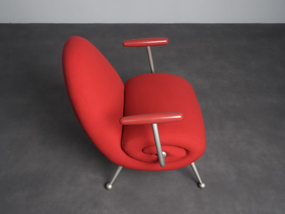"Chiocciola" Lounge Chair by Roberto Semprini for Arredaesse, Italy, 1994, Adjustable recliner chair, Wood (photo 6 of 10)