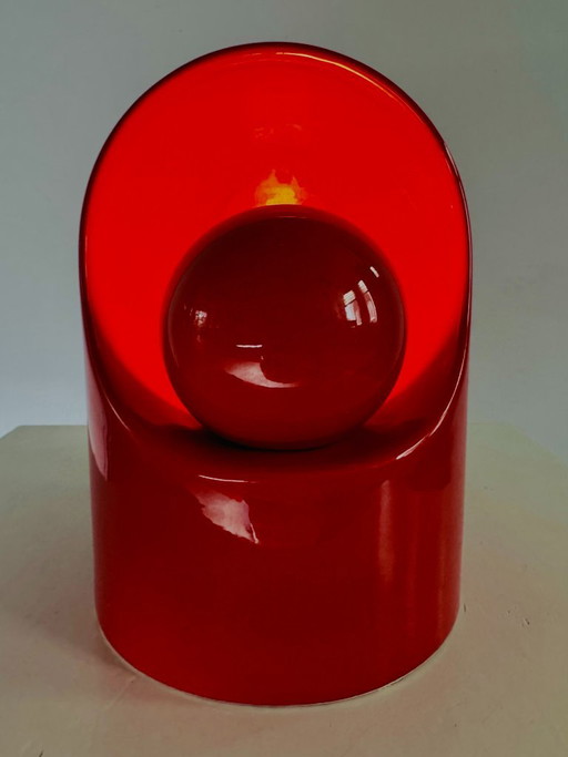 Model 'Venezia' Red Glazed Ceramic Desk Lamp by SC3 Italy for Philips, Italy 1960s – tafellampen (photo 2 of 6)