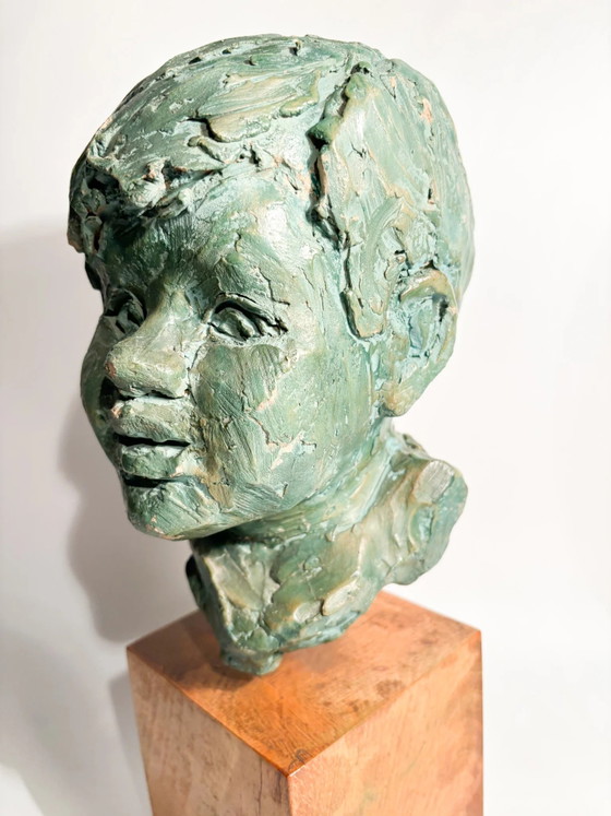 Bruno Bambacaro 1970s Terracotta Bust Sculpture of a Young Man (photo 5 of 15)