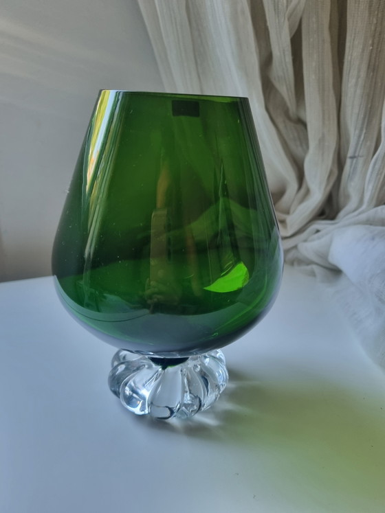 Raro calice vintage in vetro artistico verde svedese Åseda – scandinavo di metà secolo – aseda, Ciotole, Glass (photo 6 of 6)