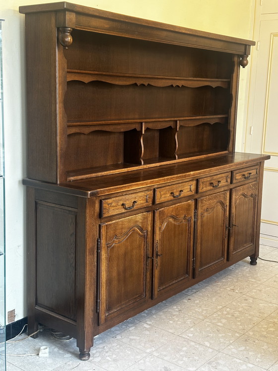 Image 1 of Rustic two-part oak sideboard from the 1950s-60s