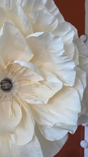 Rustic Cream Flower Chandelier – Handmade Crepe Paper Light Fixture