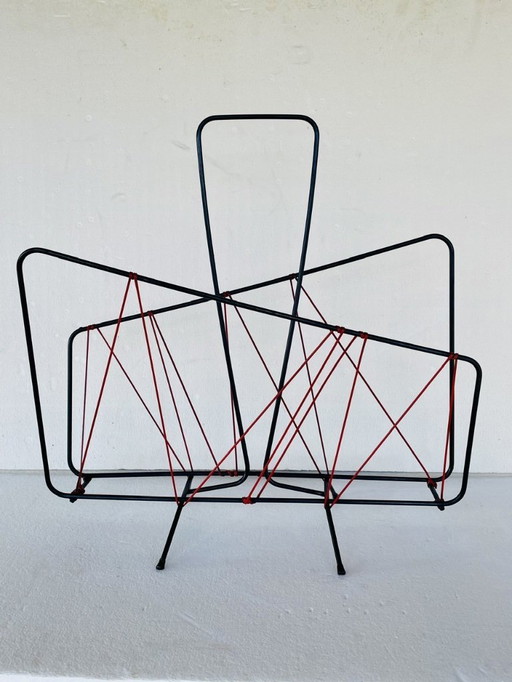 Portariviste vintage in metallo, anni '50