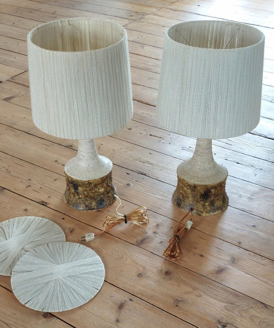 Image 1 of Set of Vintage Bartholdy keramik lamps - Danish Design - h 65 cm.
