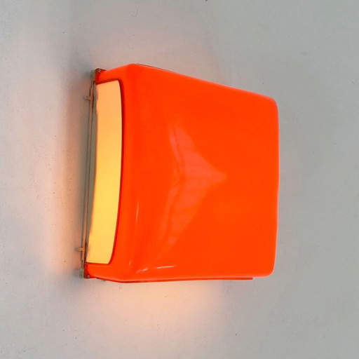 Orange Cnosso Wall Lamp by Angelo Mangiarotti for Artemide, 1960s