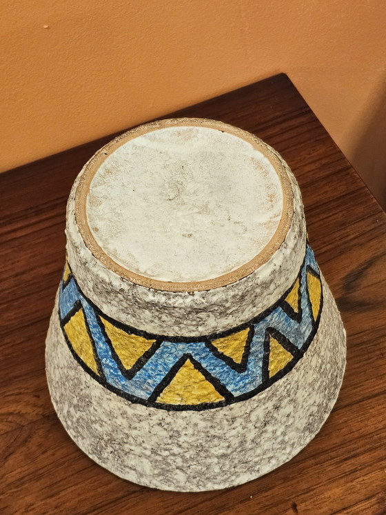 Vintage Uebelack Ceramic Flowerpot - Fat Lava Zigzag – Vases (photo 8 of 9)