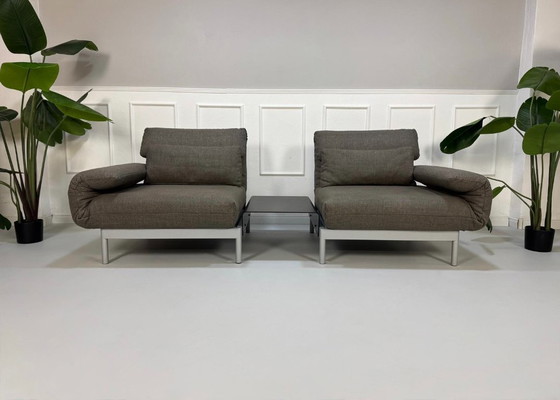 Image 1 of Rolf Benz Plura Fabric Grey Designer Sofa + Armchair