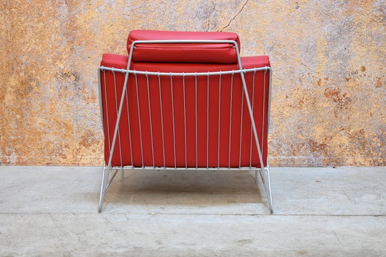 Image 1 of Red leather Leolux Volare designer armchair