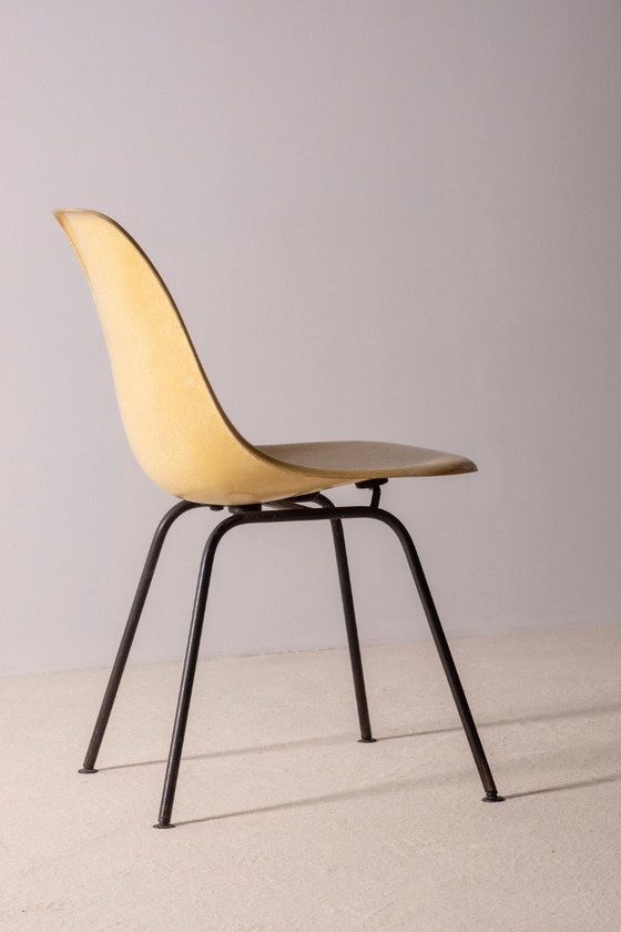 Image 1 of Eames Ochre Side Chair on H Base, Herman Miller 1960s
