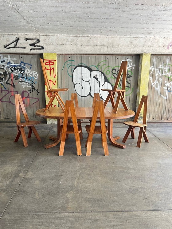 Image 1 of 10x sedie vintage S45 in olmo massiccio di Pierre Chapo