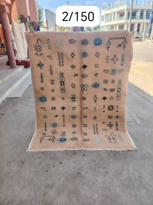 Handgeknoopt Berber kleed wol 200x150cm