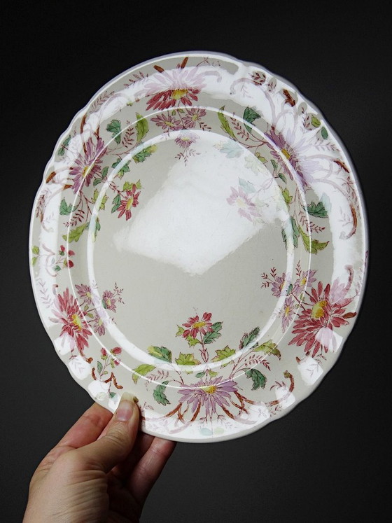 4 Antieke Longchamp Pâquerettes polychrome aardewerk dessertborden – Servies, Ceramic, Vintage (photo 9 of 15)