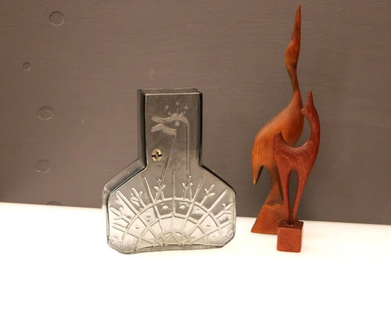Image 1 of Mid-century Scandinavian modern art glass vase by Wiktor Berndt for Flygsfors, Sweden
